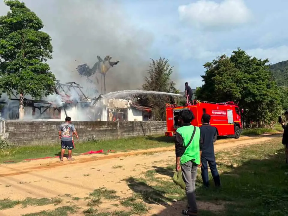 Fire in Koh Samui: Expat's House Reduced to Ashes in Bang Po