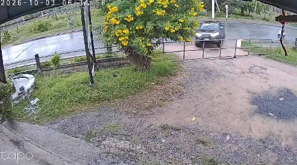 Surveillance footage of the crash