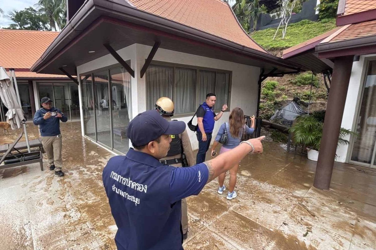 Landslide damage to villa on Koh Samui